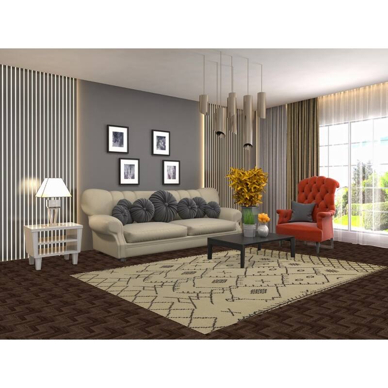 Trellis Moroccan Oriental Area Rug Handmade Bedroom Wool Carpet - 5'6" x 7'10"