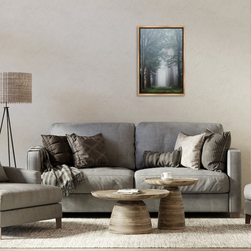 Stupell Calm Forest Clearing Framed Floater Canvas Wall Art Design By Martin Podt