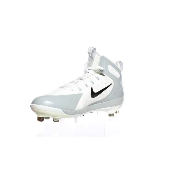 Shop Nike Mens Alpha Huarache Elite Mid White Baseball Cleats Size