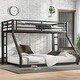 preview thumbnail 2 of 7, Black Twin XL over Queen Bunk Bed,Durable & Quiet