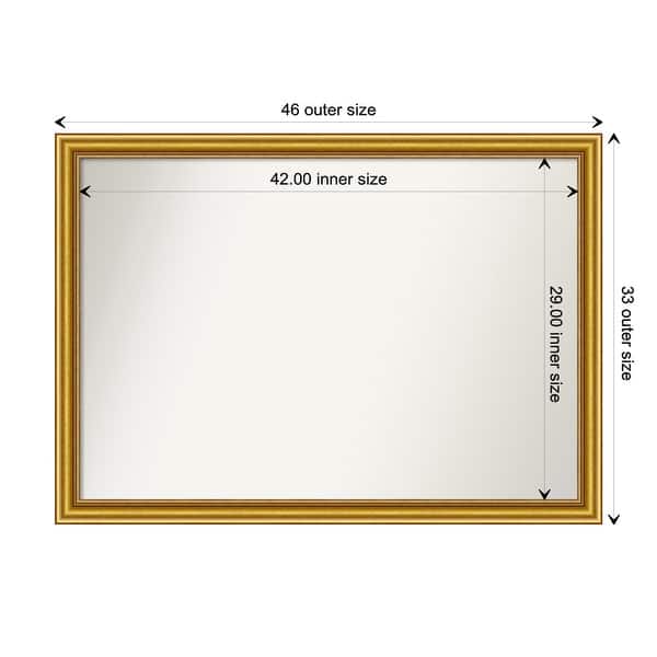 dimension image slide 51 of 93, Wall Mirror Choose Your Custom Size - Extra Large, Townhouse Gold Wood