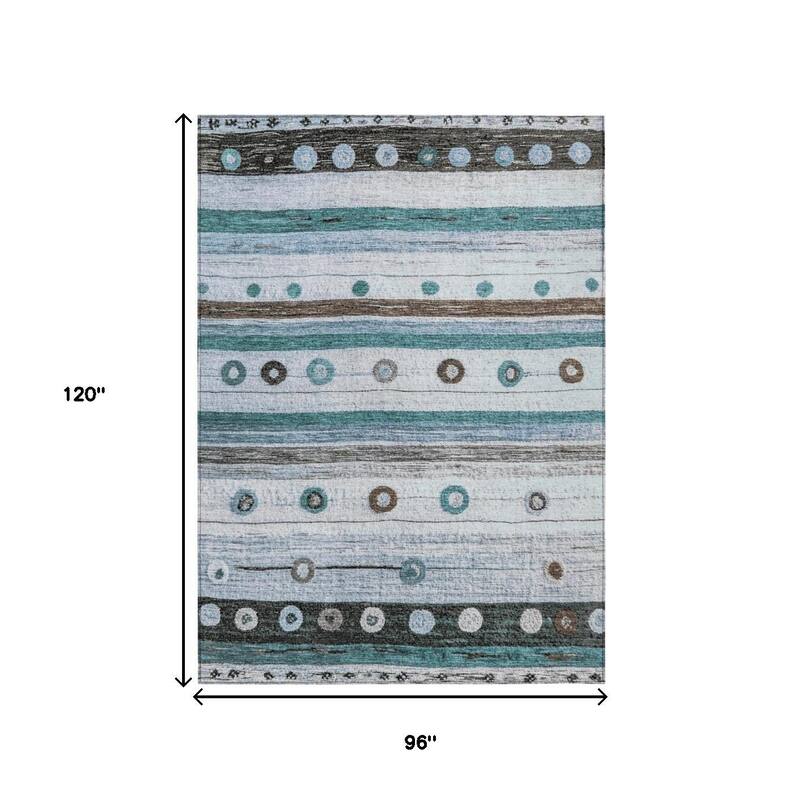 HomeRoots Striped Transitional Rectangle Outdoor Rug