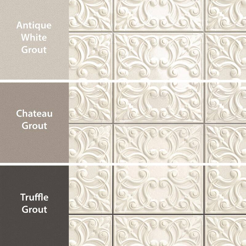 Merola Tile Victorian Tin Pearl 17-3/8" x 17-3/8" Porcelain Wall Tile