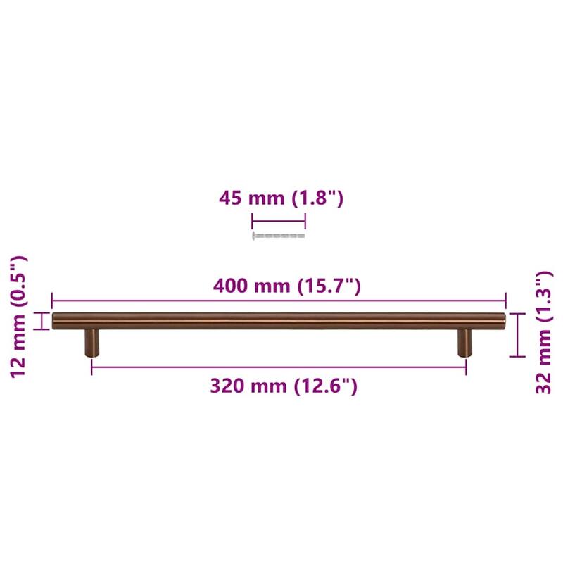 vidaXL Cabinet Handle Set Stainless Steel Medium