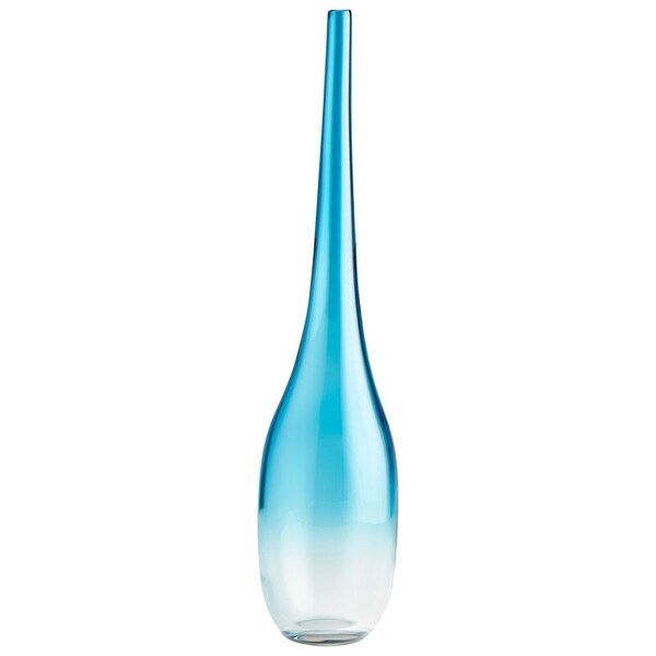 Cyan Design Large Akono Vase Akono 23.75" Tall Glass Vase - Clear and Cobalt
