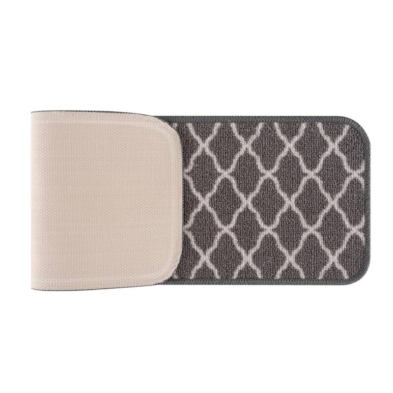 Beverly Rug Non Slip Stair Treads with Anti-Skid Rubber Backing, Trellis Design, 8.5''x 26''