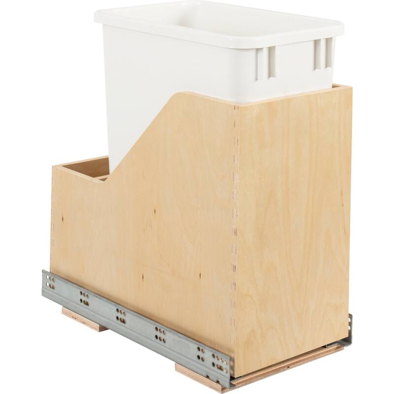 Hardware Resources CAN-WBMS35V 10" Wide 35 Quart Waste Solution-Wood - White