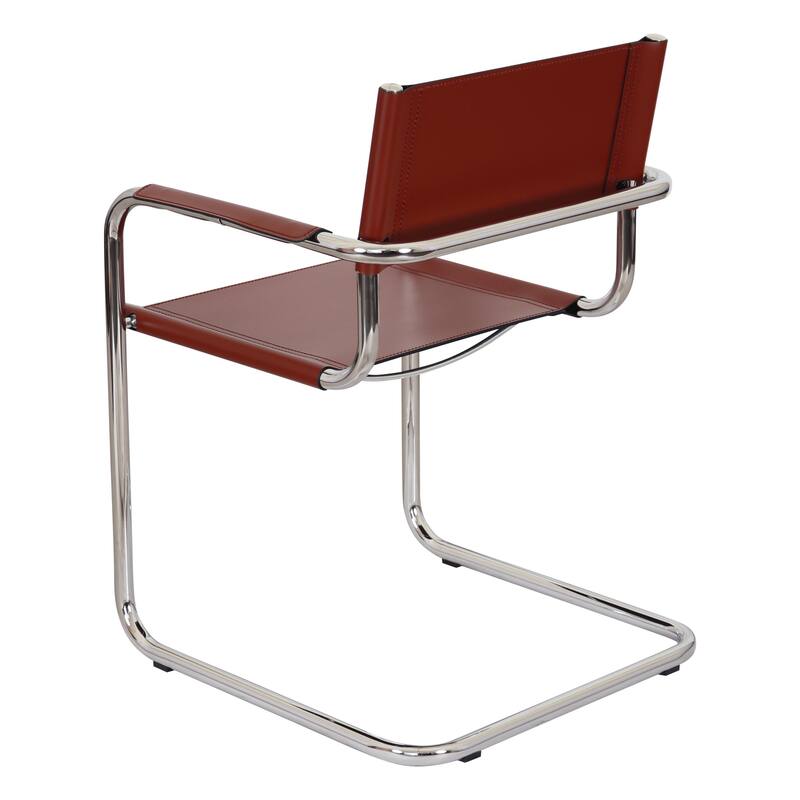 Breuer Chair Company Mart Stam Cantilever Armchair Arm Chair w/ Chrome Frame (Various Bonded Leather Colors)