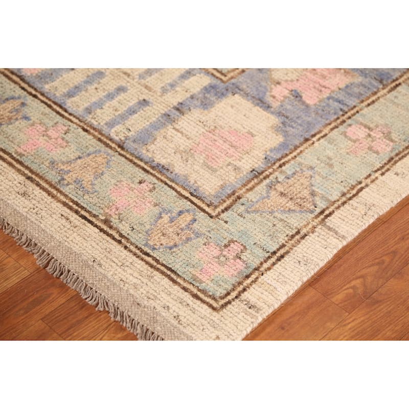 Earth Tone Oushak Turkish Rug Handmade Living Room Wool Carpet - 6'8" x 9'8"