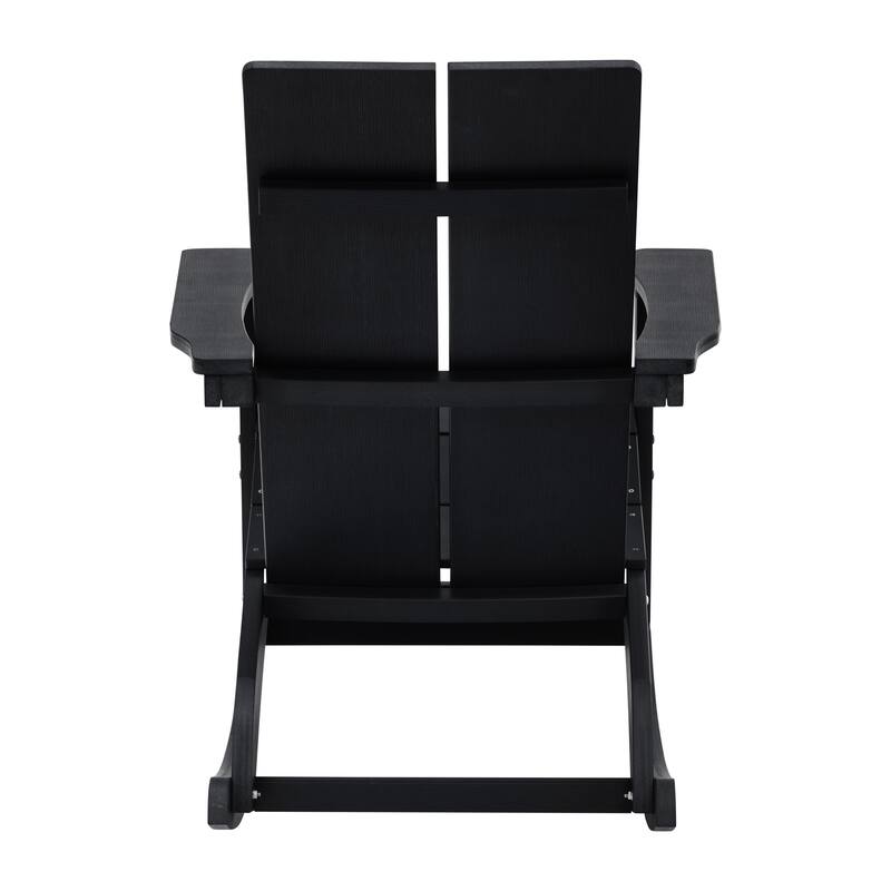 Modern 2-Slat Adirondack Poly Resin Rocking Chair for Indoor/Outdoor Use