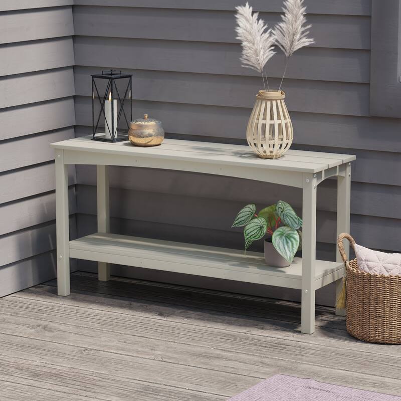 Laguna Hdpe All Weather Outdoor Patio Two Shelf Table