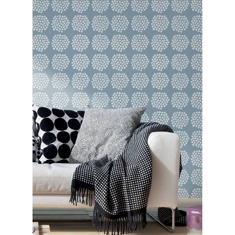 Marimekko Blue Puketti Peel & Stick Wallpaper