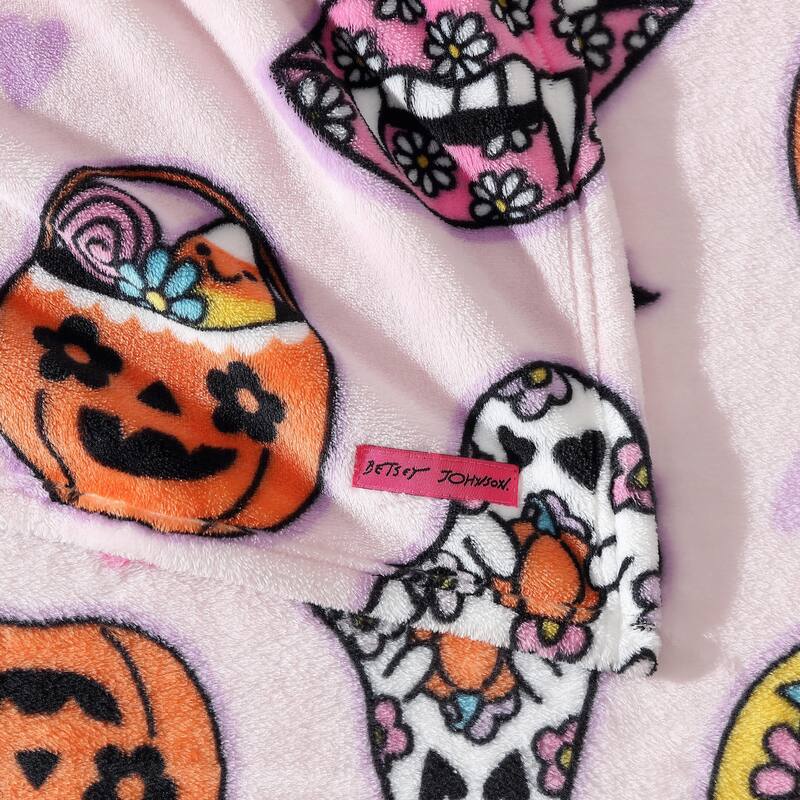 Betsey Johnson Printed Ultra Soft Plush Fleece Throw Blanket