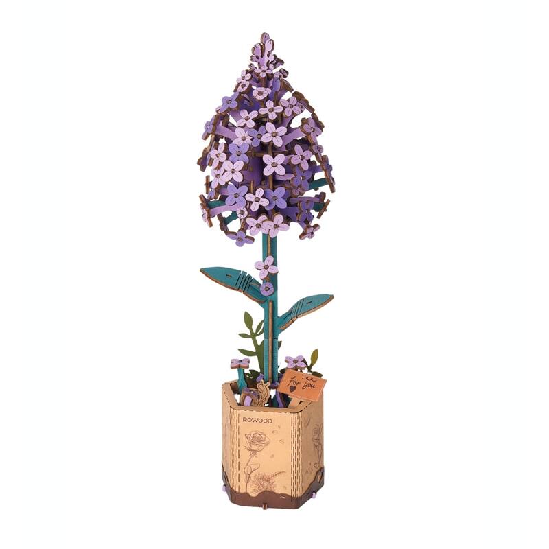 DIY 3D Wood Flower Puzzles - Lilac