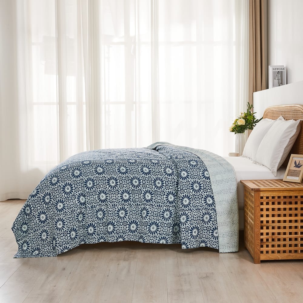 Melange Hand Stitched Kantha Block Print Coverlets and Shams