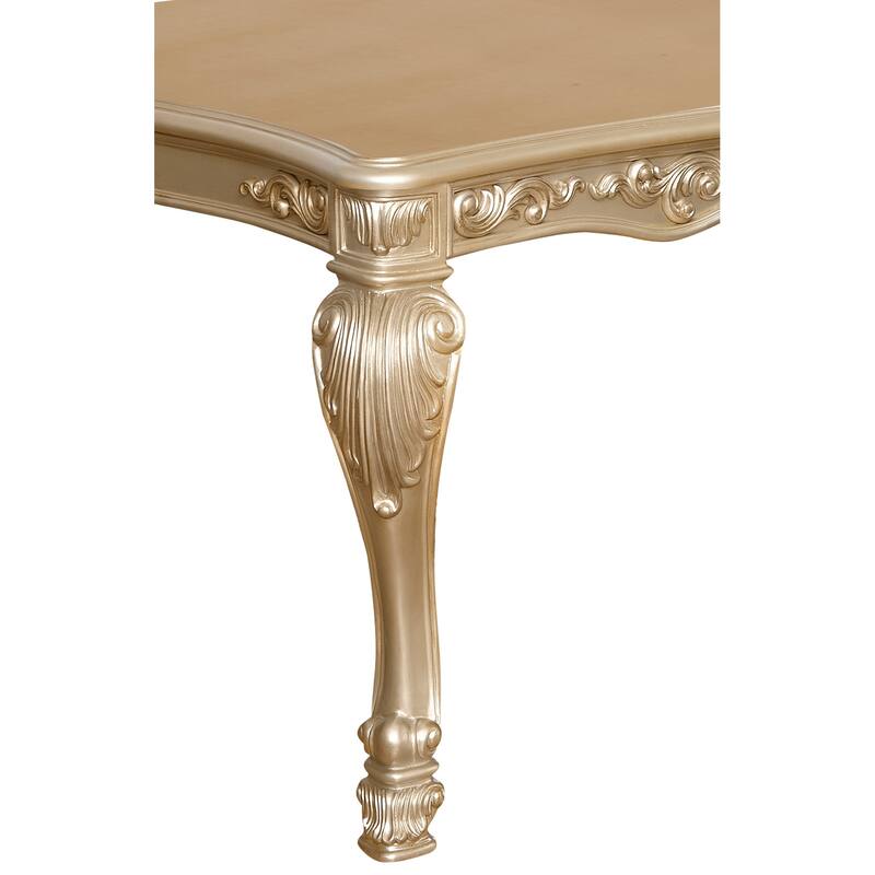 Miranda Collection Gold Finish Pedestal Dining Set