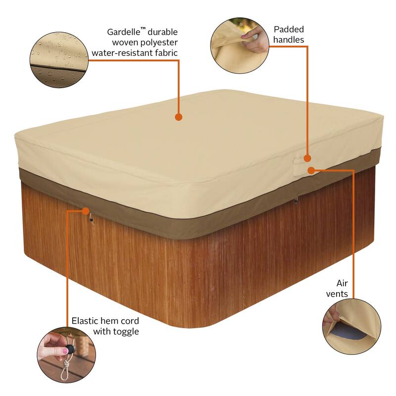 Classic Accessories Veranda Water-Resistant 82 Inch Rectangular Hot Tub Cover