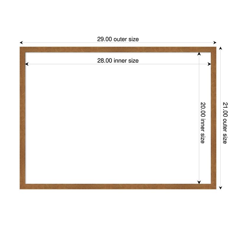 Amanti Art Carlisle Blonde Narrow Framed Dry Erase Magnetic Board - 29 x 21 in - Carlisle Blonde Narrow