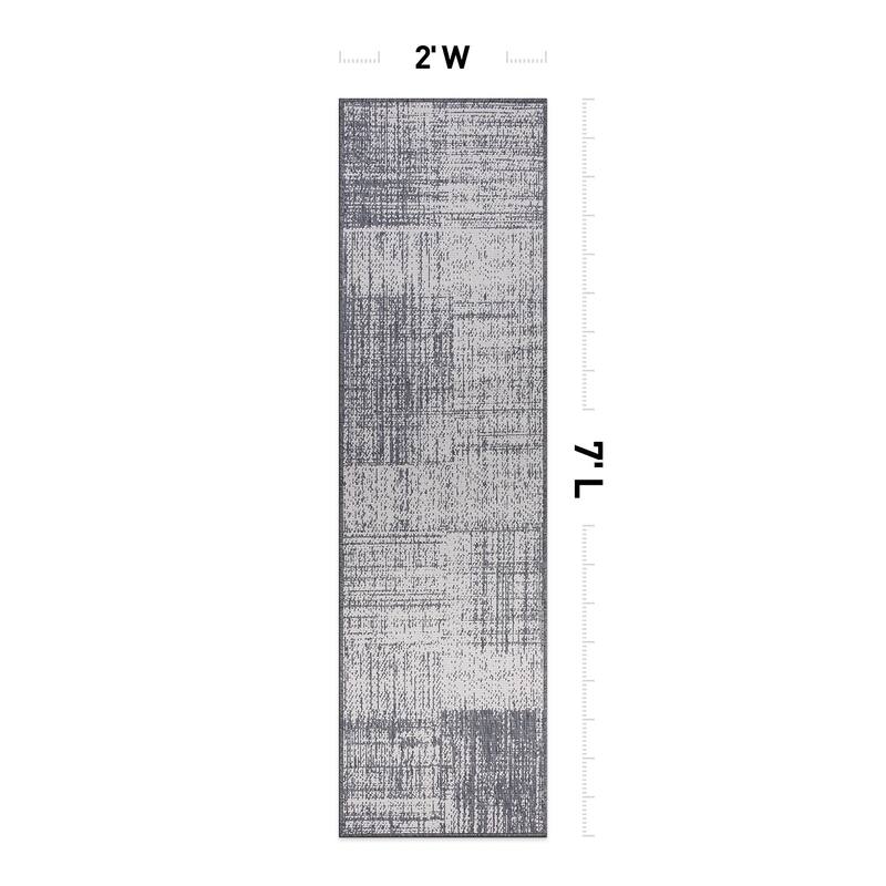 World Rug Gallery Distressed Boxes Indoor/Outdoor Area Rug
