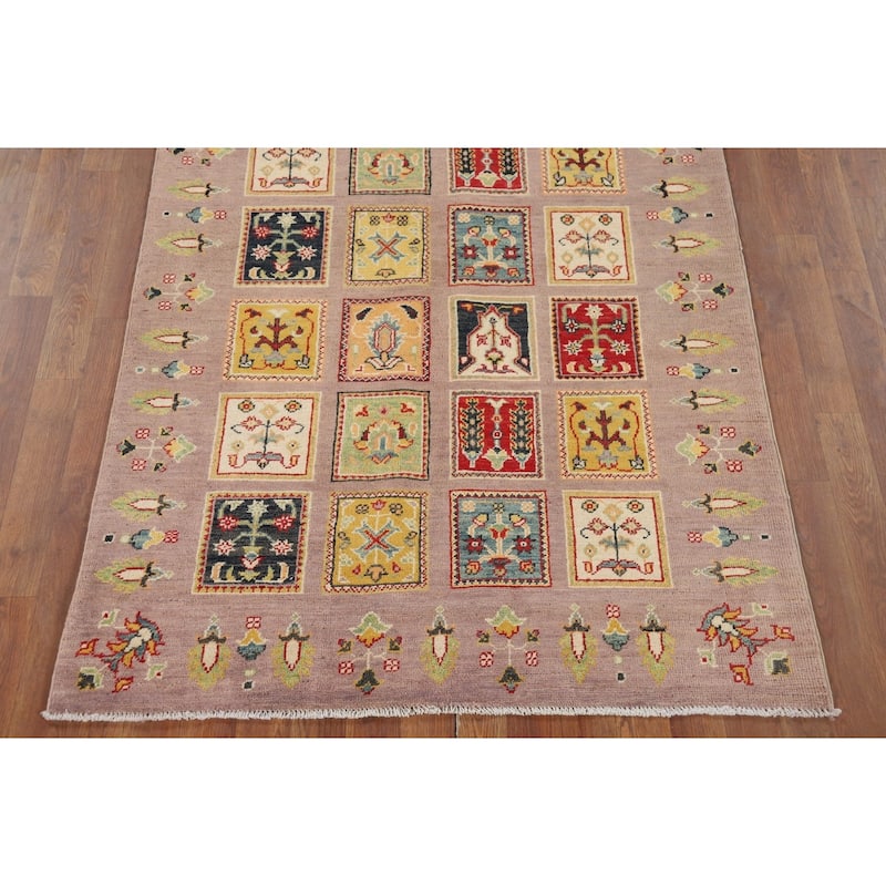 Garden Design Kazak Oriental Accent Rug Handmade Wool Carpet - 3'11" x 5'11"