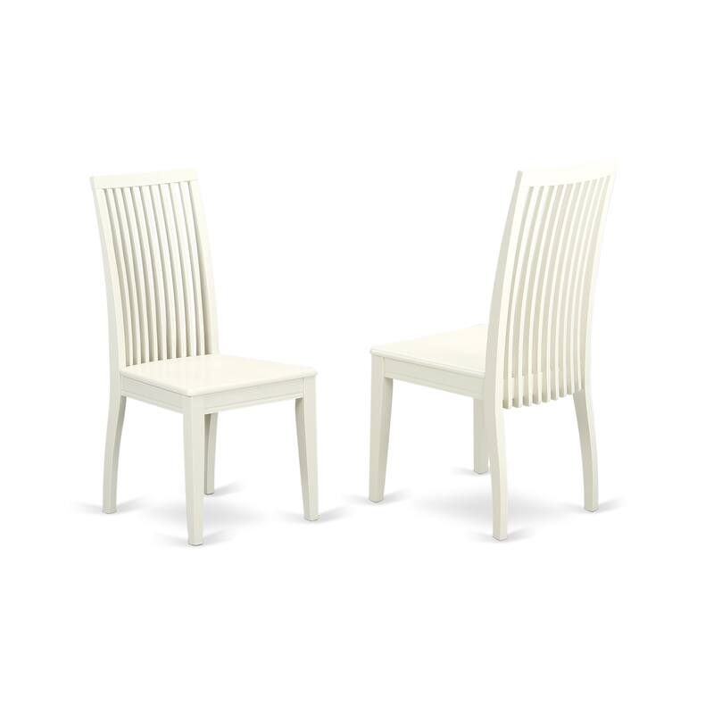 East West Furniture 5 Piece Kitchen Table Set- a Rectangle Dining Table and 2 Dining Room Chairs with 2 Benches, Linen White