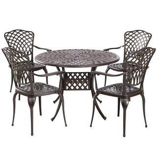 Arden 5-Piece Outdoor Dining Table Set for Patio, Bronze