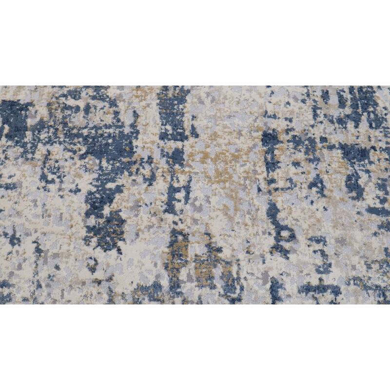 Abstract Marina Blue Beige Rug