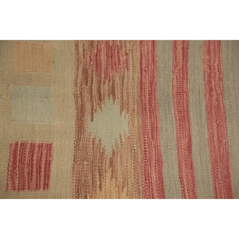 Hand Woven Oriental 100% Wool Carpet Southwestern Tribal Multi-Colored Kilim Runner Rug - 9' 9'' X 2' 9''