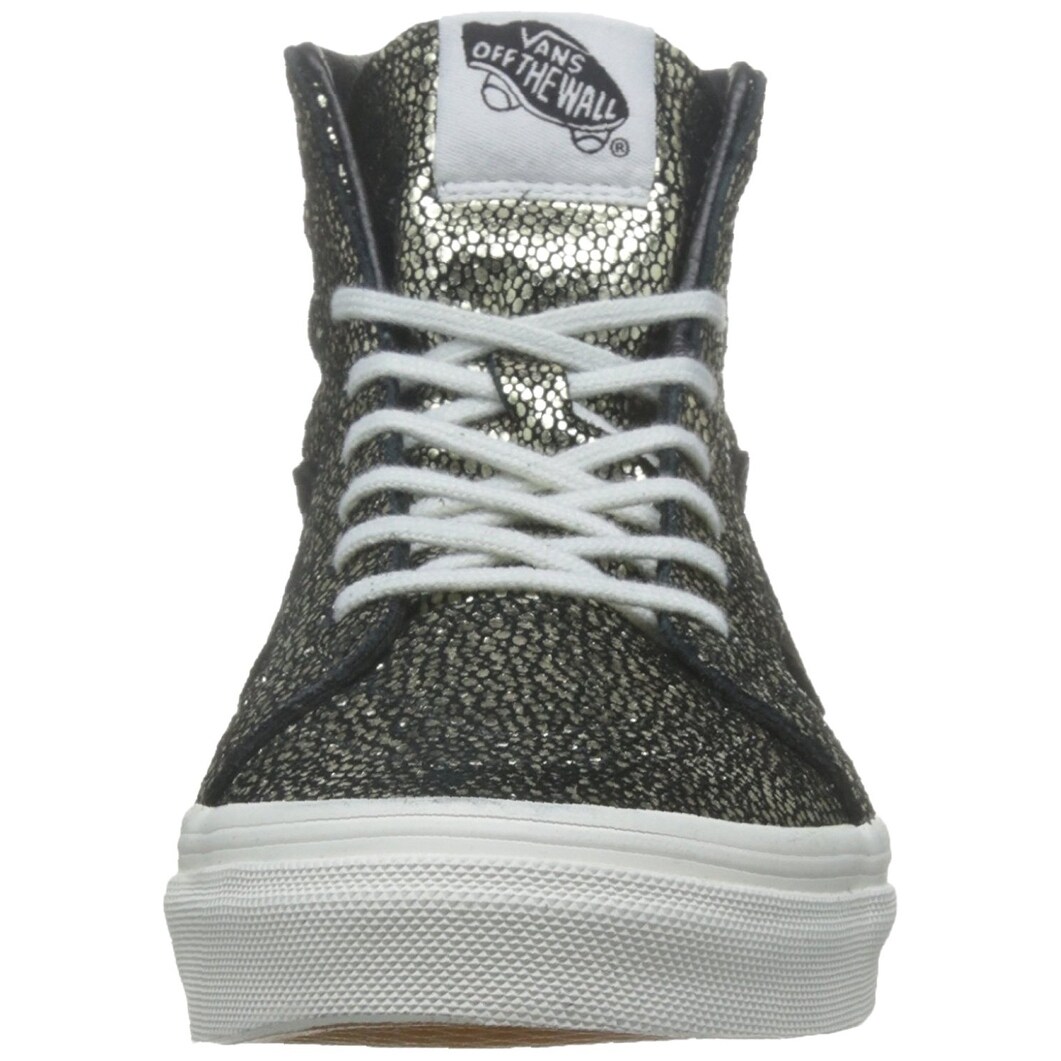 gold glitter vans womens