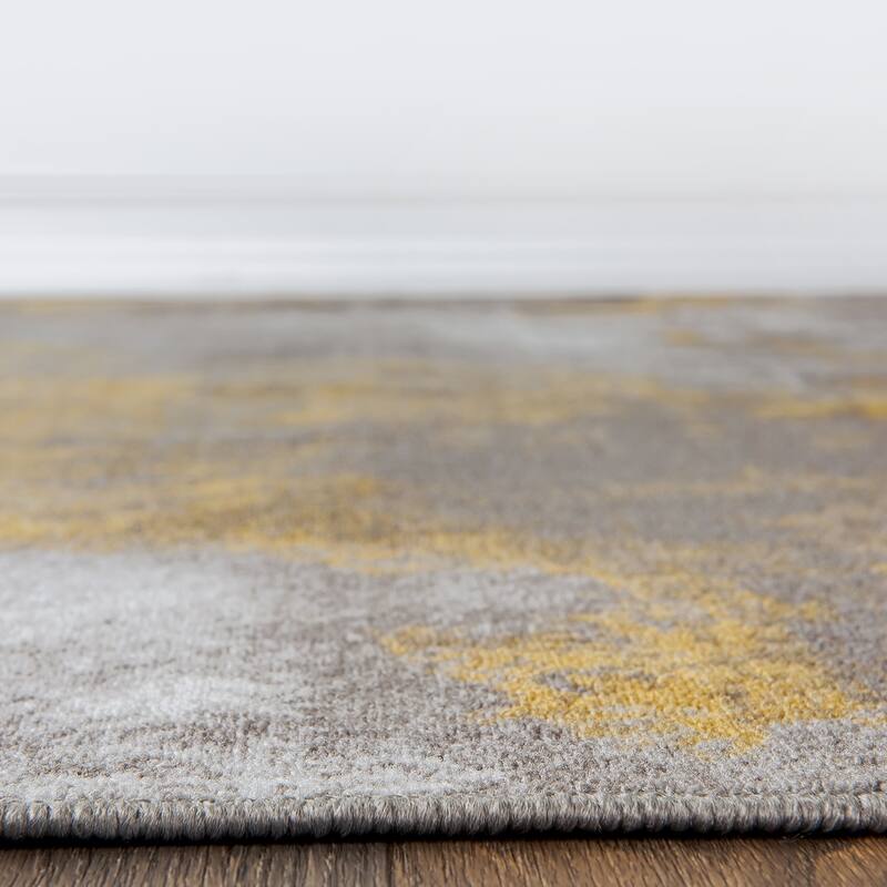 Contemporary Distressed Abstract Non Slip Area Rug