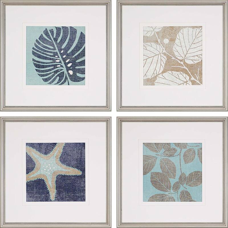 Coastal I S/4 Framed Art Under Glass - Blue - 19 X 19 X 1