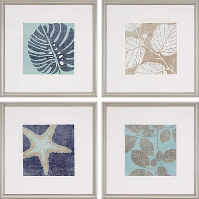 Coastal I S/4 Framed Art Under Glass - Blue