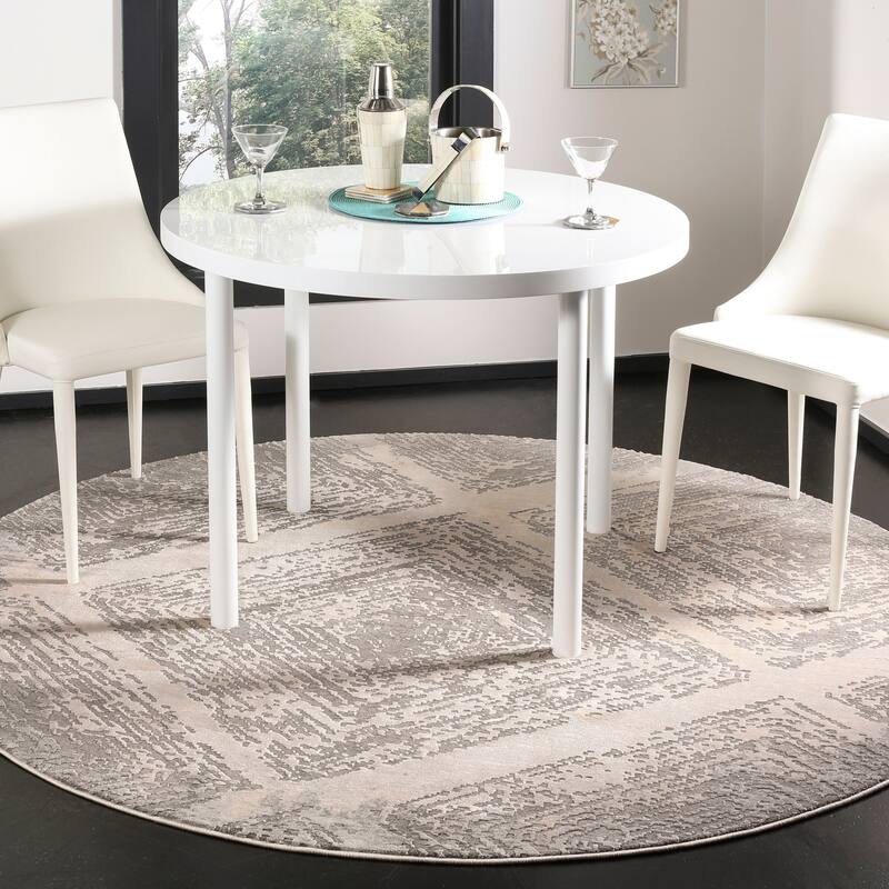 SAFAVIEH Meadow Crescenza Modern Abstract Rug - 6'7" Round - Taupe