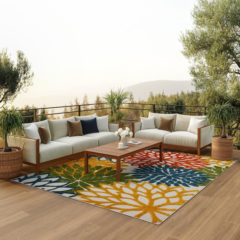 Nourison Aloha Floral Modern, Indoor/Outdoor Area Rug