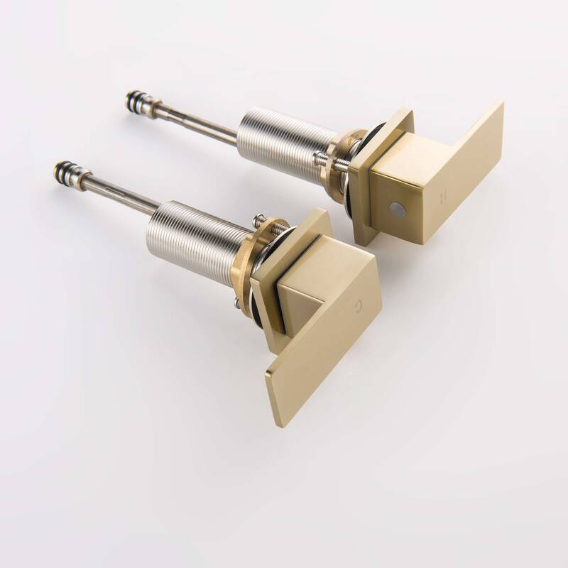 Widespread Bathroom Faucet Waterfall 3 Holes Bathroom Sink Faucet Double Handle Modern 8 Inche Basin Vanity Taps With Valve