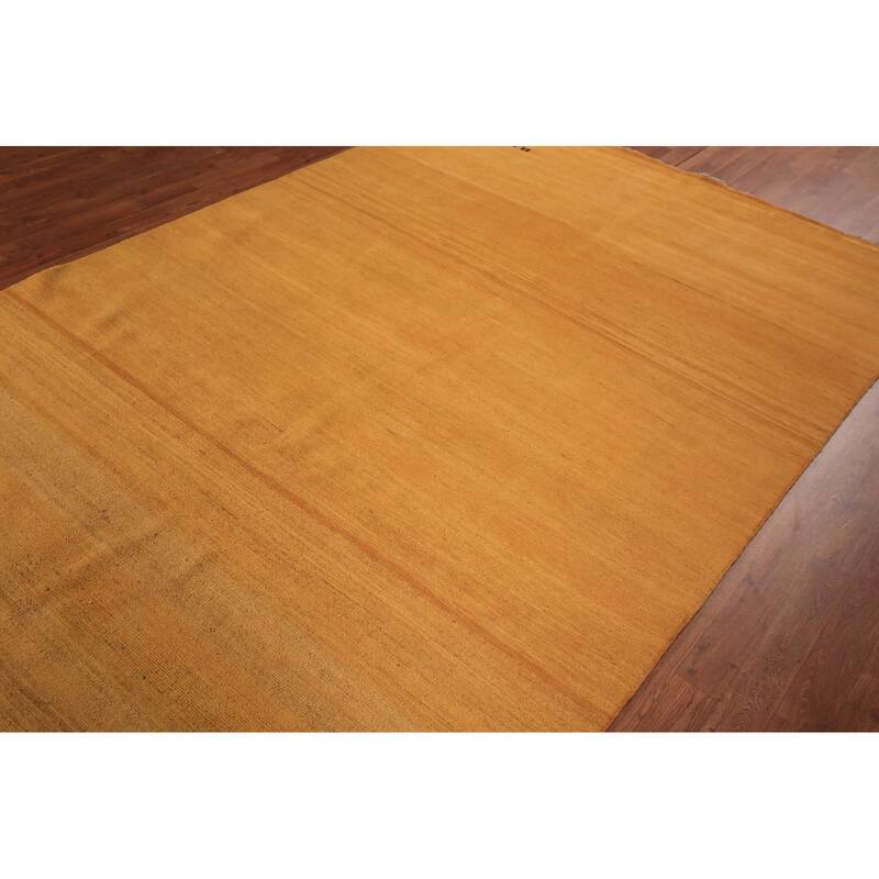 Orange & Yellow Gabbeh Modern Area Rug Hand-Knotted Wool Carpet - 6'3" x 9'4"