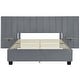 preview thumbnail 14 of 31, Full/Queen Size Upholstered Platform Bed with Shelved Headboard