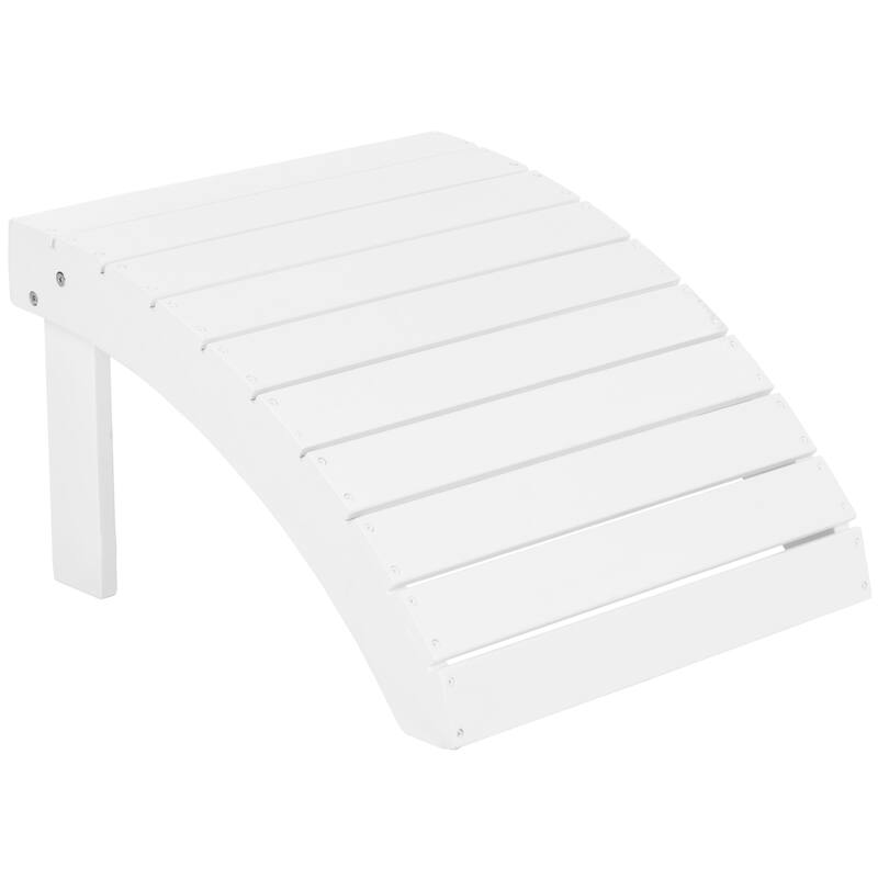 SAFAVIEH Outdoor Living Mopani White Acacia Wood Adirondack Ottoman - 19.7" W x 20.9" D x 13" H
