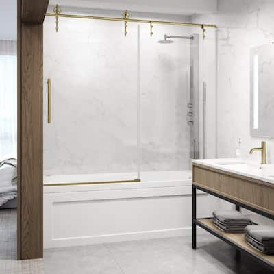 VIGO Hamilton 56" to 60" W x 68" H Frameless Sliding Tub Door