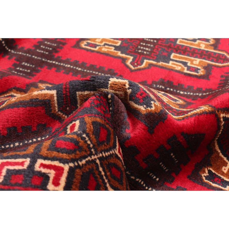 ECARPETGALLERY Hand-knotted Teimani Red Wool Rug - 3'4 x 6'1