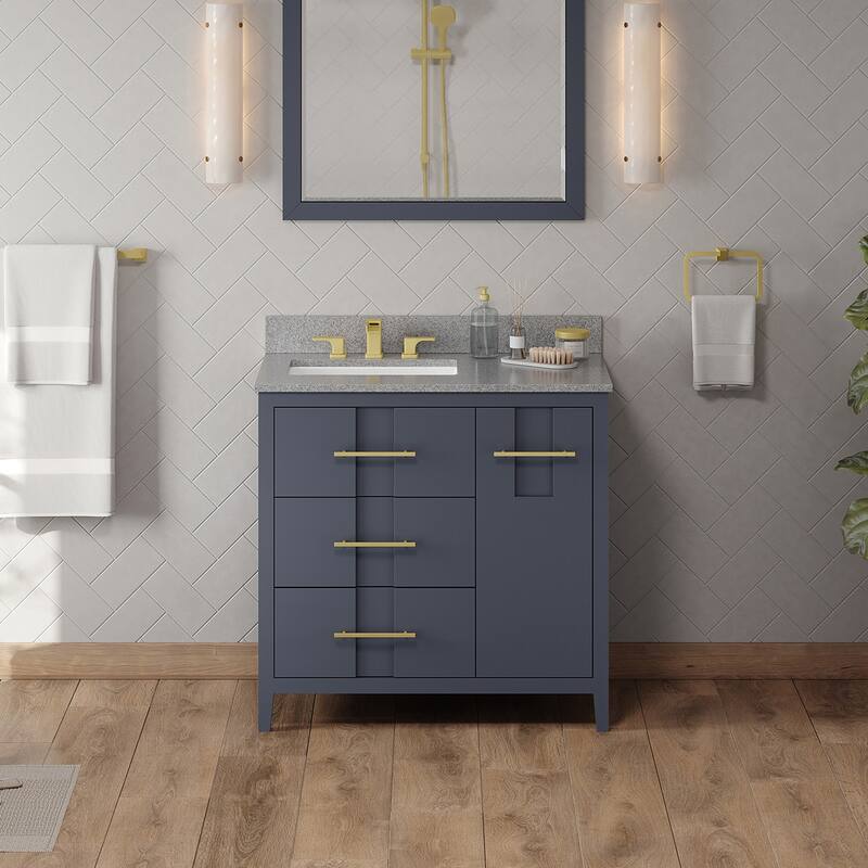 Jeffrey Alexander VKITKAT36R-MARBLE Katara 36" Free Standing Vanity