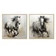 preview thumbnail 11 of 10, Designart "Hooves In Harmony Horse" Animals Horse Framed Art Set Of 2 - Farmhouse Wall Decor Set Black Wall Art 2 Pieces