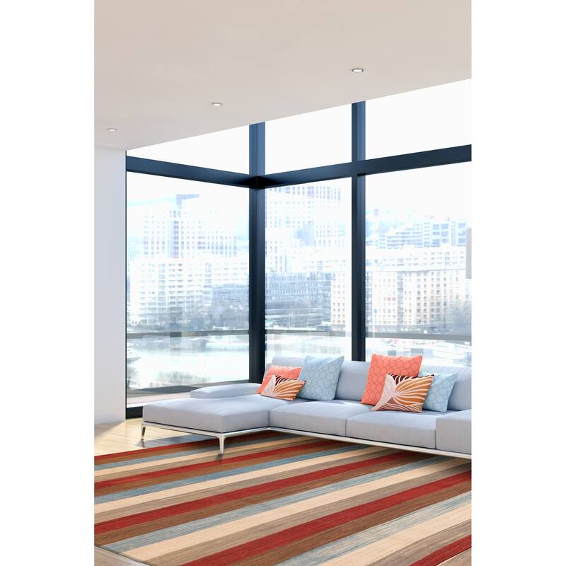 ECARPETGALLERY Flat-Weave Boho Multi Color Wool Kilim - 9'9 x 13'3