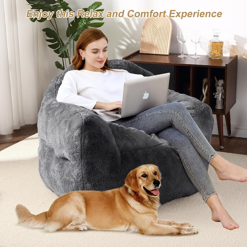 Beanbag Sofa Chair with Armrests for Living Room