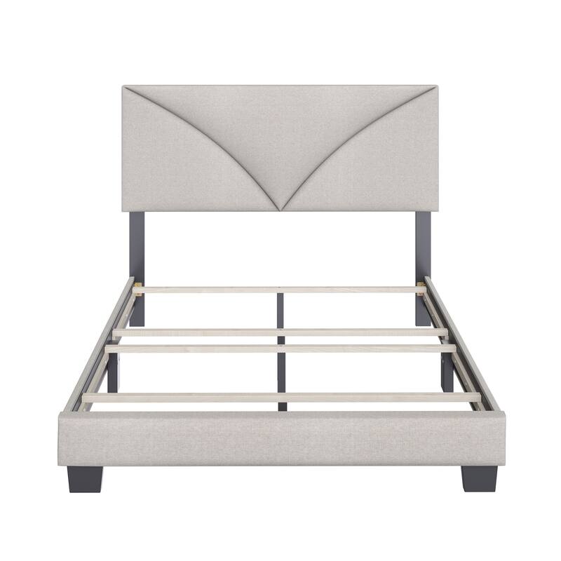 Boyd Sleep Cornerstone Faux Leather Upholstered Platform Bed Frame with Adjustable Headboard