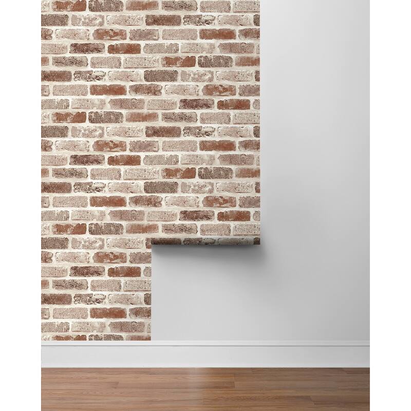 NextWall Washed Brick Peel and Stick Removable Wallpaper