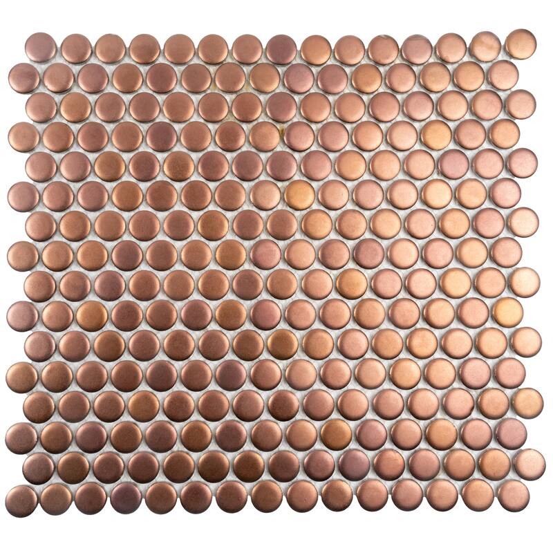 Apollo tile 12" x 12" Cirkel Matte Copper Gold Porcelain Tile (9.87 sq ft/case) - 10 Pack