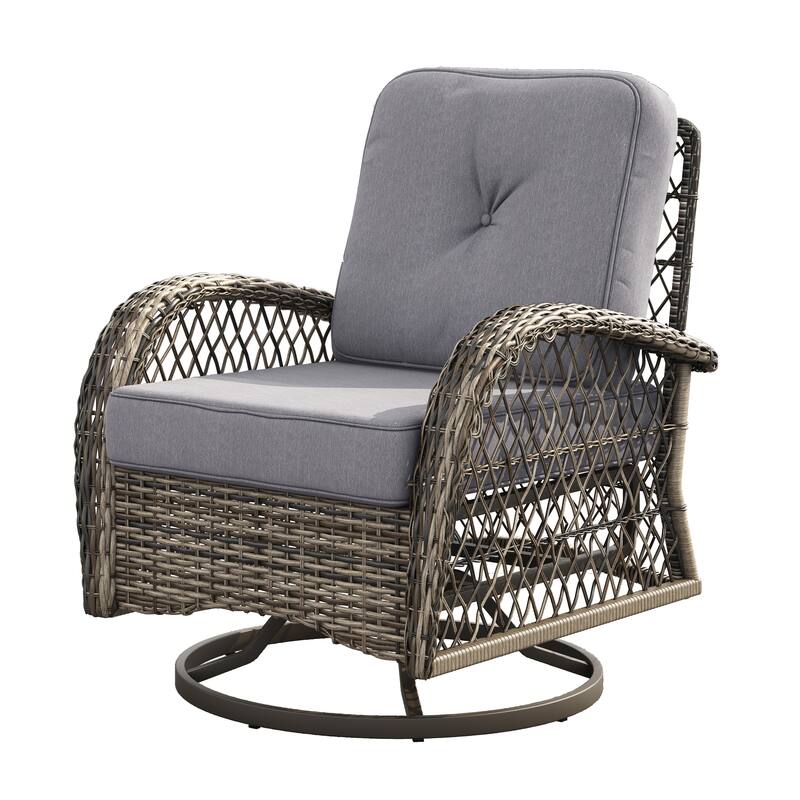 Corvus Livorno Outdoor 3-piece Steel Wicker Swivel Chat Set