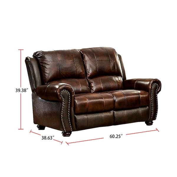 Top Grain Leather Match Loveseat, Brown - On Sale - Bed Bath & Beyond ...