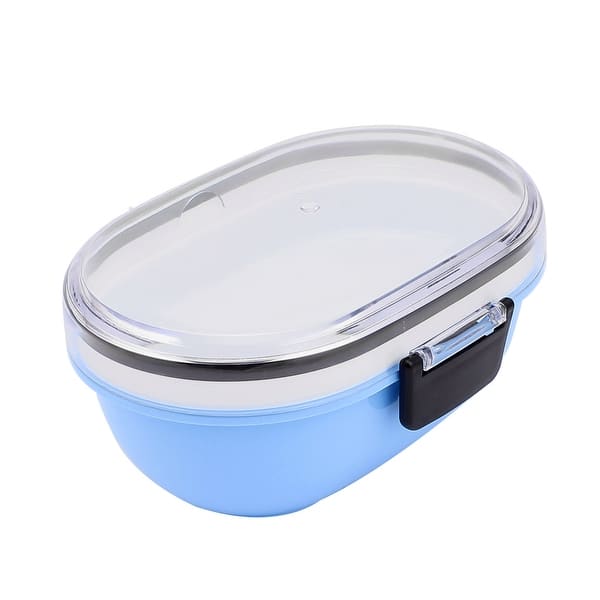 Blue and White Stainless Steel Lunch Box